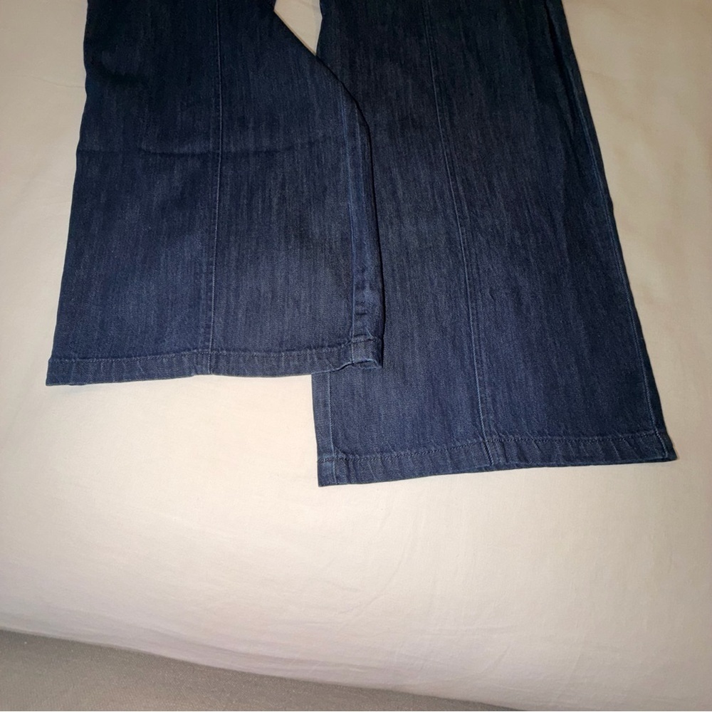 NWT Fashion Nova Wide Leg Pull On Jeans Dark Wash Palazzo Denim Size S - Picture 8 of 11